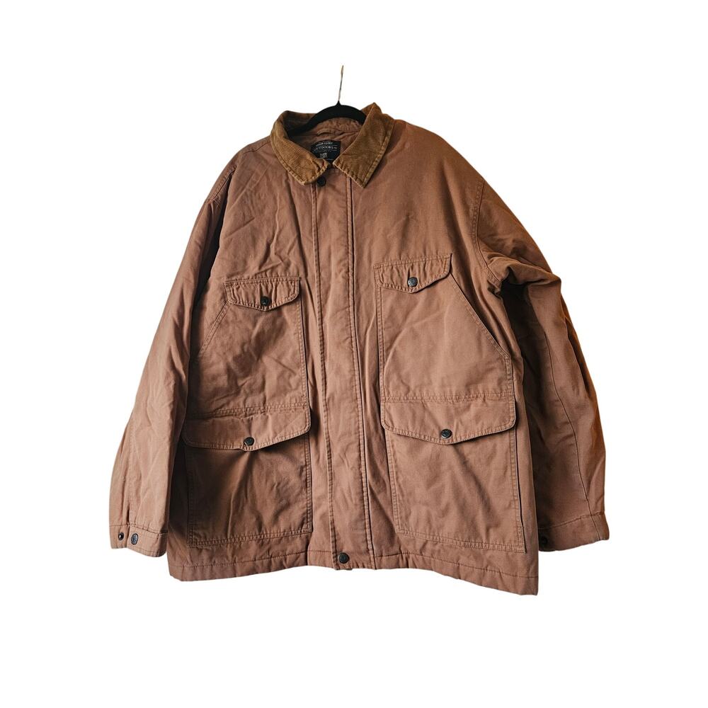 Faded Glory Barn Coat XLT Brown Workwear Chore Jacket Corduroy Collar Mens